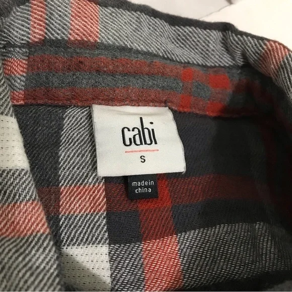 Cabi Tavern Shirt Jacket Shacket Fringe Collar Grey Plaid 4164 Size - Picture 2 of 9